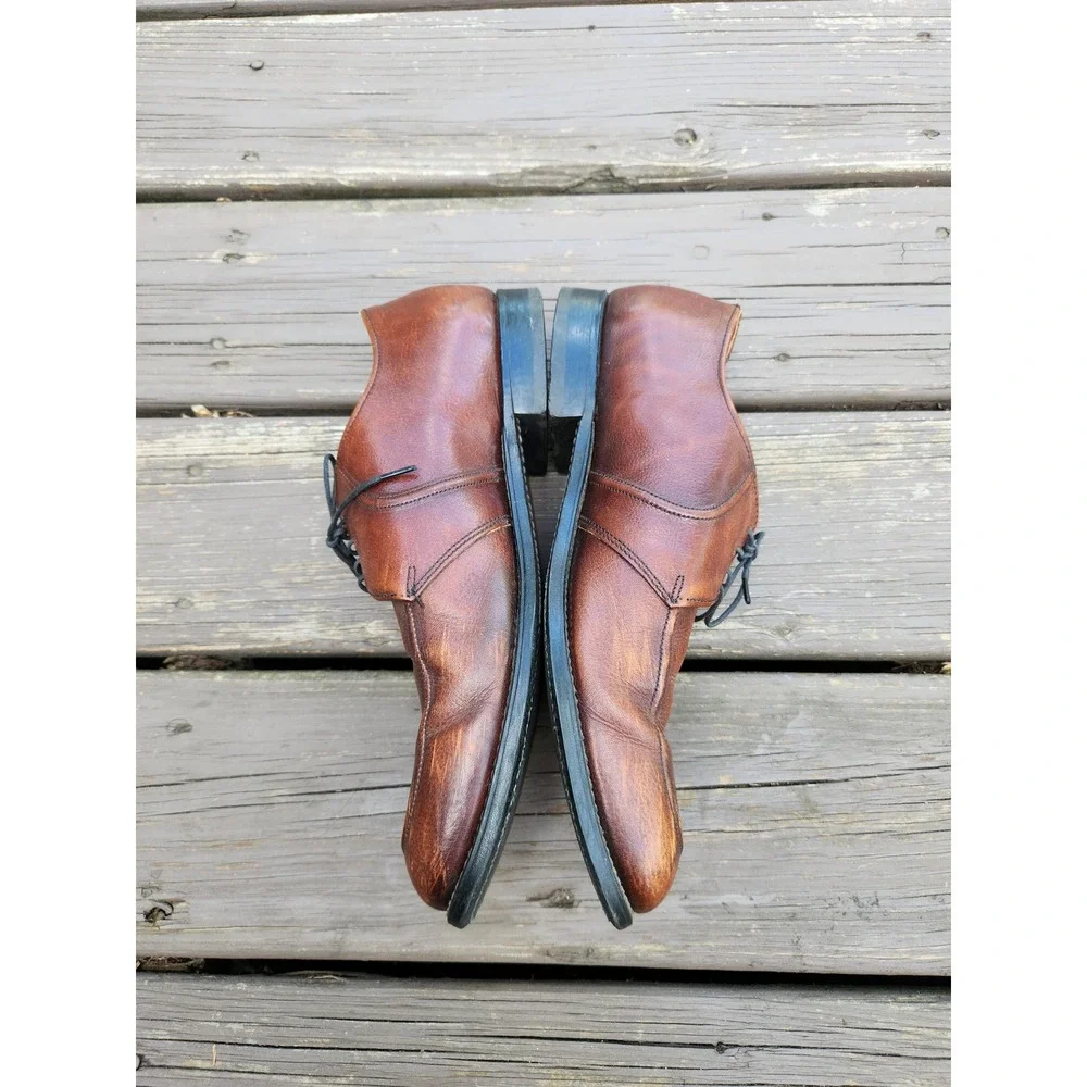 Union Made‎ Vintage Leather Derby Shoes Brown Moc Toe Biltrite Heel USA 10.5 D